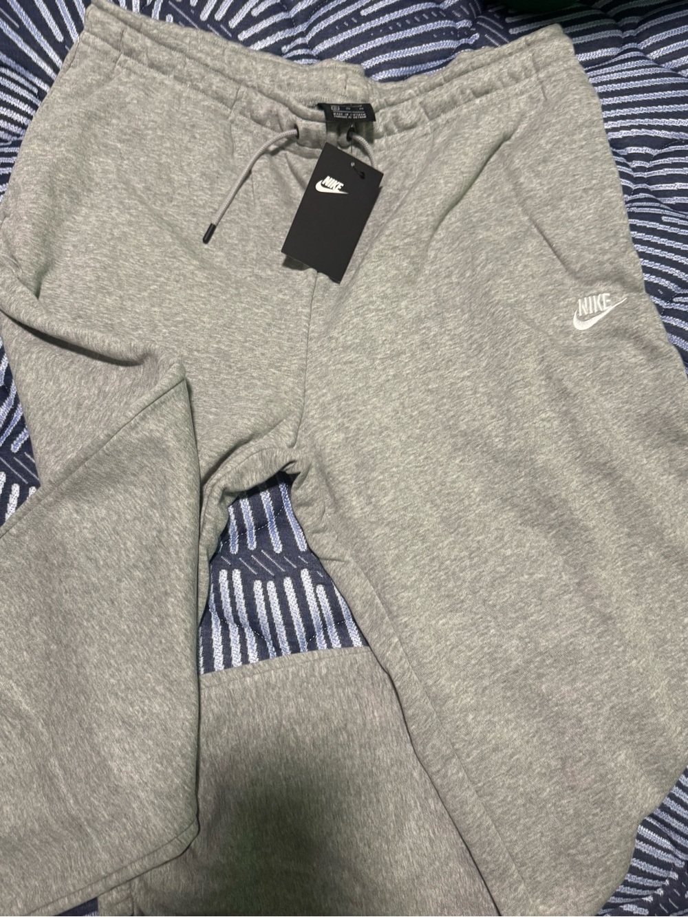 Nike Light Gray Hoodie with White Logo Tag